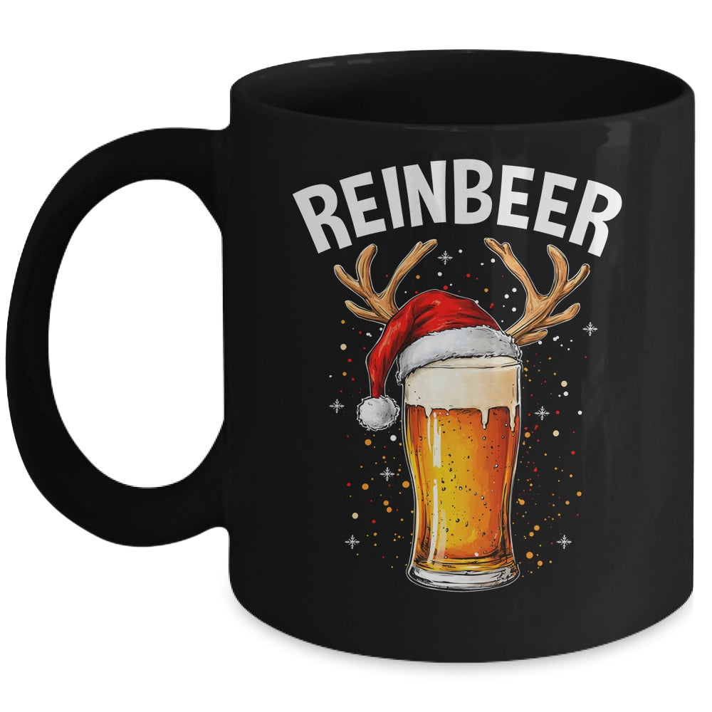 Reinbeer Winedeer Santa Hat Reindeer Couple Xmas Matching Mug | teecentury
