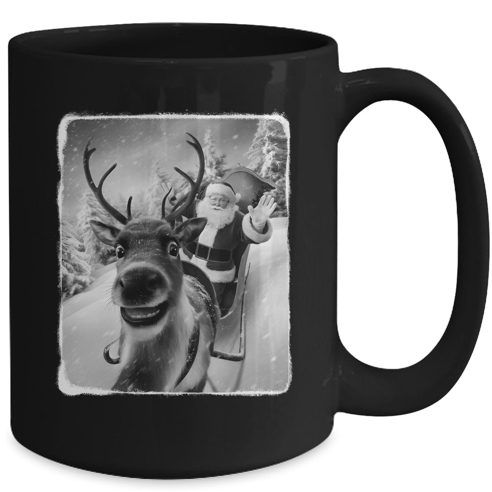 Reindeer Selfie Funny Christmas Santa Claus Xmas Mug | teecentury