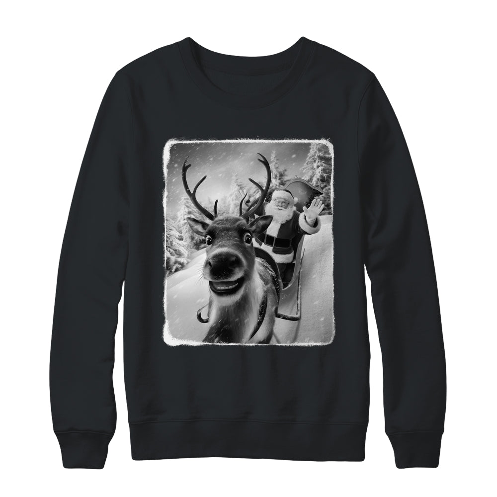 Reindeer Selfie Funny Christmas Santa Claus Xmas Shirt & Sweatshirt | teecentury
