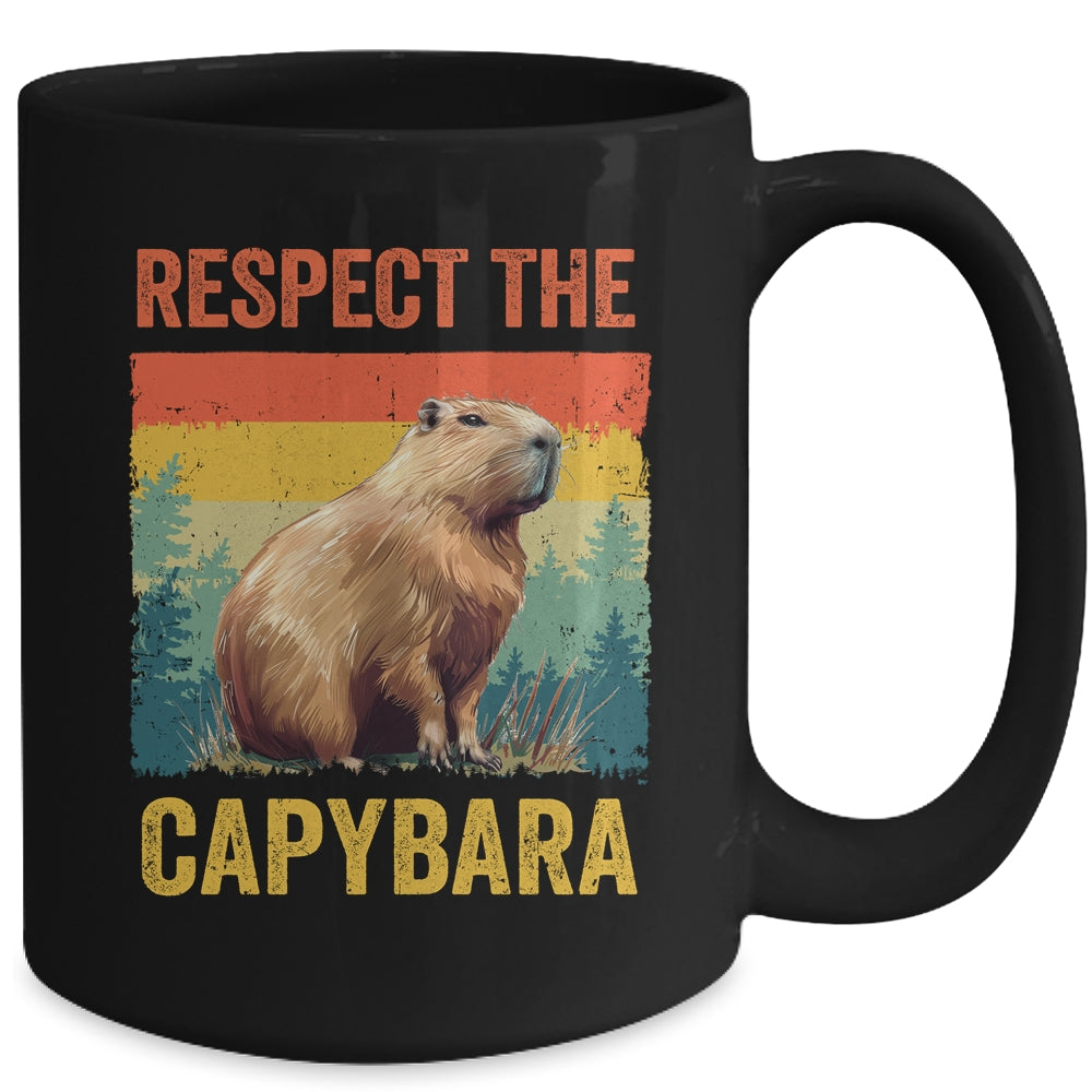 Respect The Capybara Art For Men Women Kids Rodent Animal Mug | teecentury