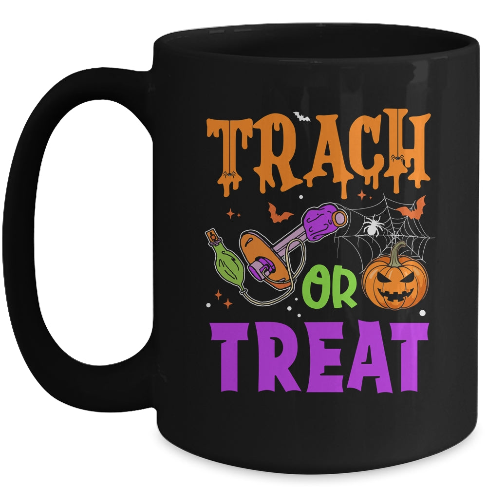 Respiratory Therapist Trach Or Treat ICU RN Halloween Nurse Mug | teecentury