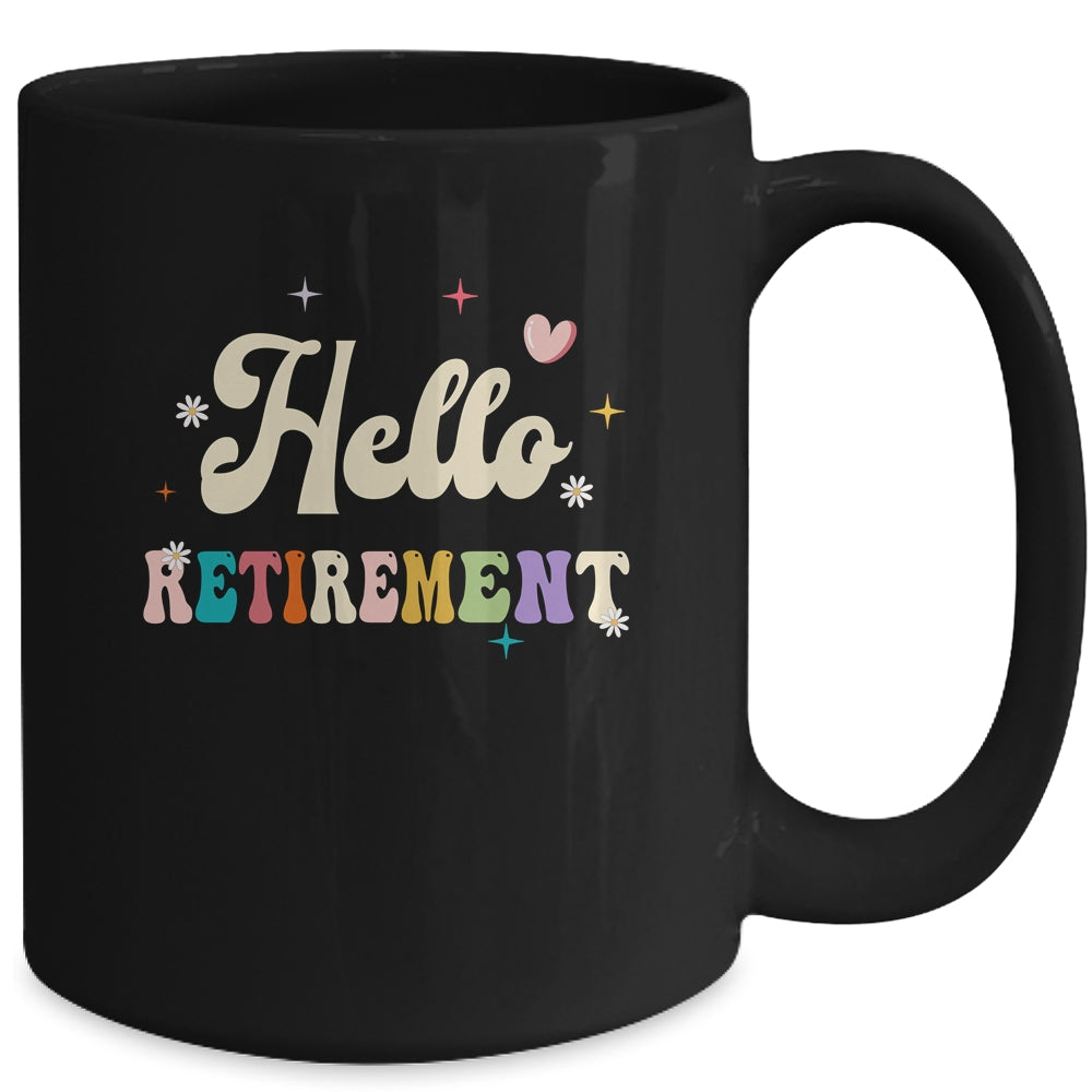 Retired 2024 Funny Hello Retirement For Women Groovy Mug | teecentury