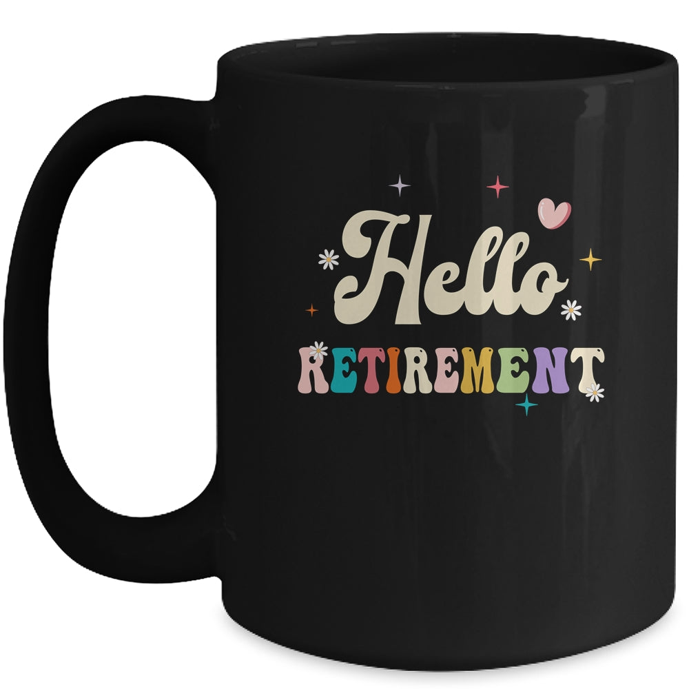 Retired 2024 Funny Hello Retirement For Women Groovy Mug | teecentury