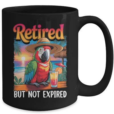 Retired But Not Expired Parrot Summer Vacation Retirement Mug | teecentury