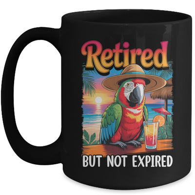 Retired But Not Expired Parrot Summer Vacation Retirement Mug | teecentury
