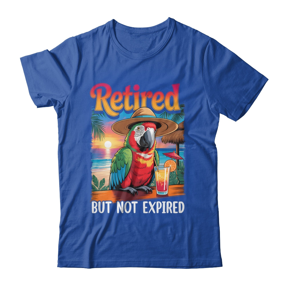 Retired But Not Expired Parrot Summer Vacation Retirement Shirt & Tank Top | teecentury