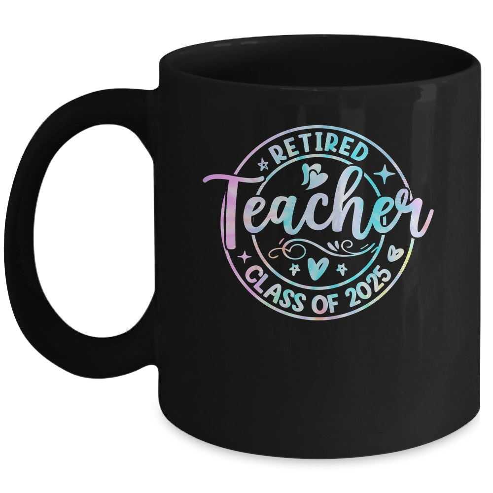 Retired Teacher Class Of 2025 Tie Dye Retirement School Mug | teecentury