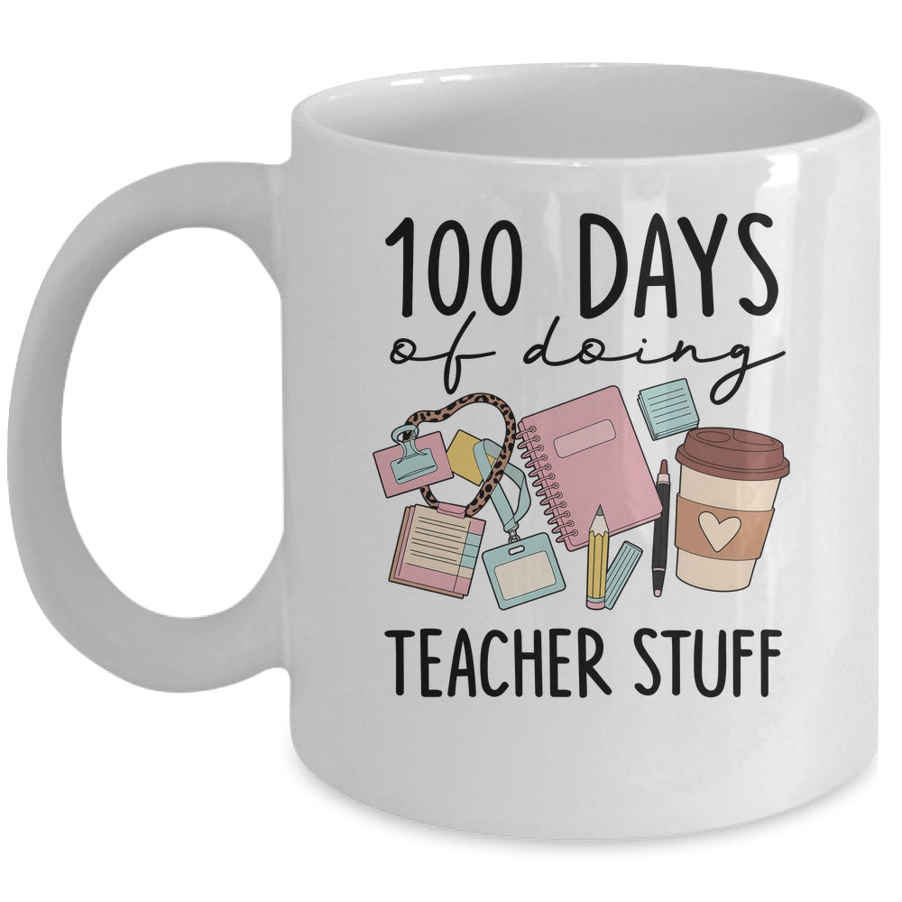 Retro 100 Days Doing Teacher Stuff Funny Teacher Life Mug | teecentury