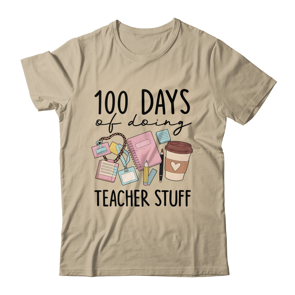 Retro 100 Days Doing Teacher Stuff Funny Teacher Life Shirt & Hoodie | teecentury