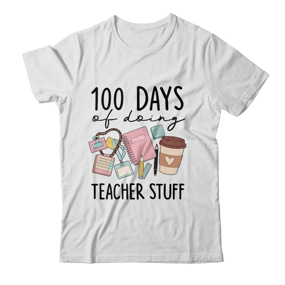 Retro 100 Days Doing Teacher Stuff Funny Teacher Life Shirt & Hoodie | teecentury