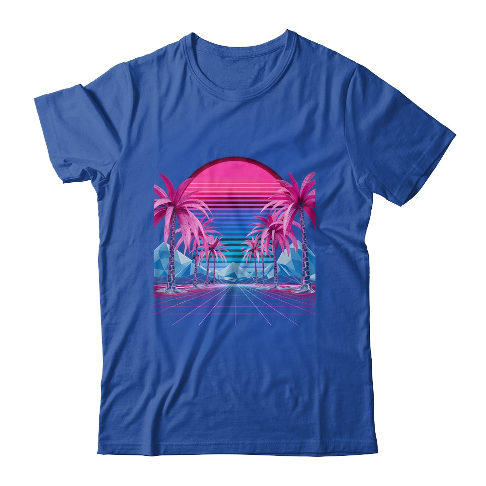 Retro 80s Vaporwave Aesthetic Palm Trees Sunset 90s Art