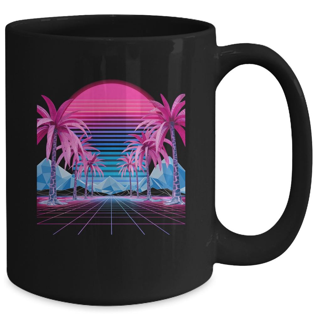 Retro 80s Vaporwave Aesthetic Palm Trees Sunset 90s Art Shirt & Tank top | teecentury