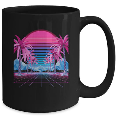 Retro 80s Vaporwave Aesthetic Palm Trees Sunset 90s Art Shirt & Tank top | teecentury
