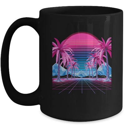 Retro 80s Vaporwave Aesthetic Palm Trees Sunset 90s Art Shirt & Tank top | teecentury