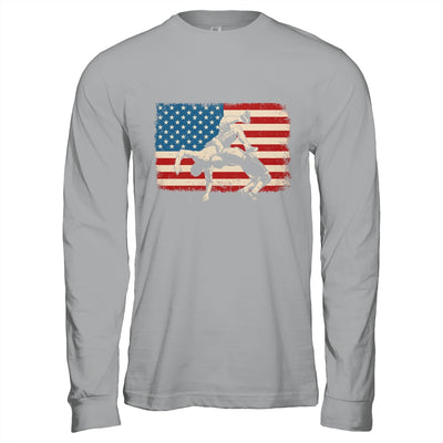 Retro American Wrestling US Flag Wrestling Wrestler Boy Mens Shirt & Hoodie | teecentury