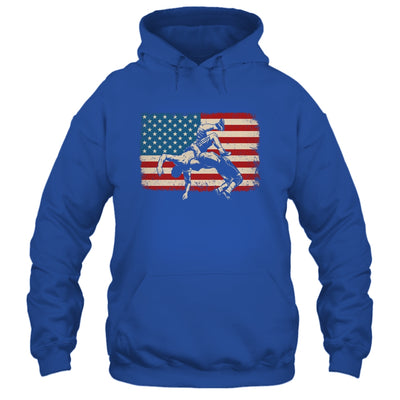 Retro American Wrestling US Flag Wrestling Wrestler Boy Mens Shirt & Hoodie | teecentury