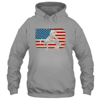 Retro American Wrestling US Flag Wrestling Wrestler Boy Mens Shirt & Hoodie | teecentury