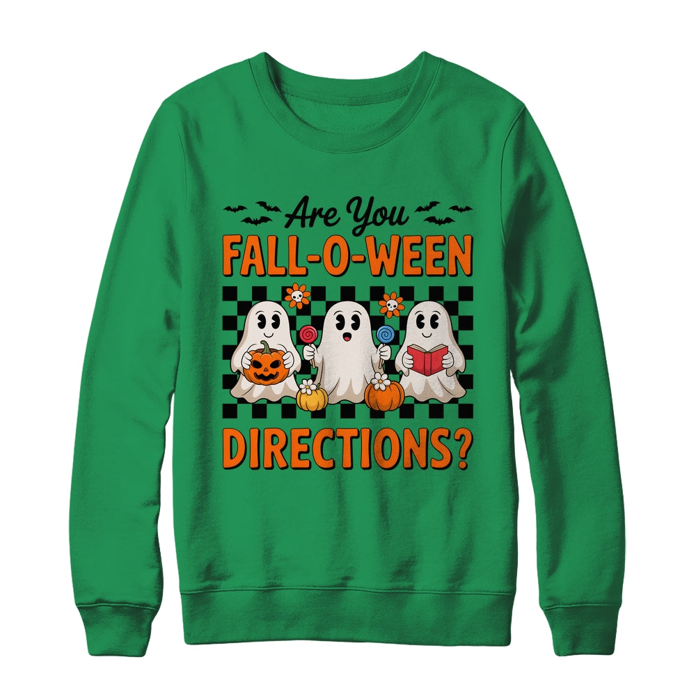 Retro Are You Fall O Ween Directions Teacher Halloween Ghost Shirt & Sweatshirt | teecentury