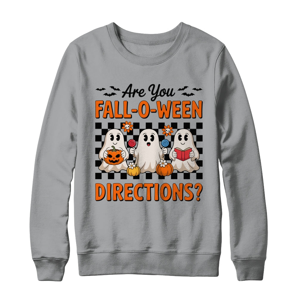 Retro Are You Fall O Ween Directions Teacher Halloween Ghost Shirt & Sweatshirt | teecentury