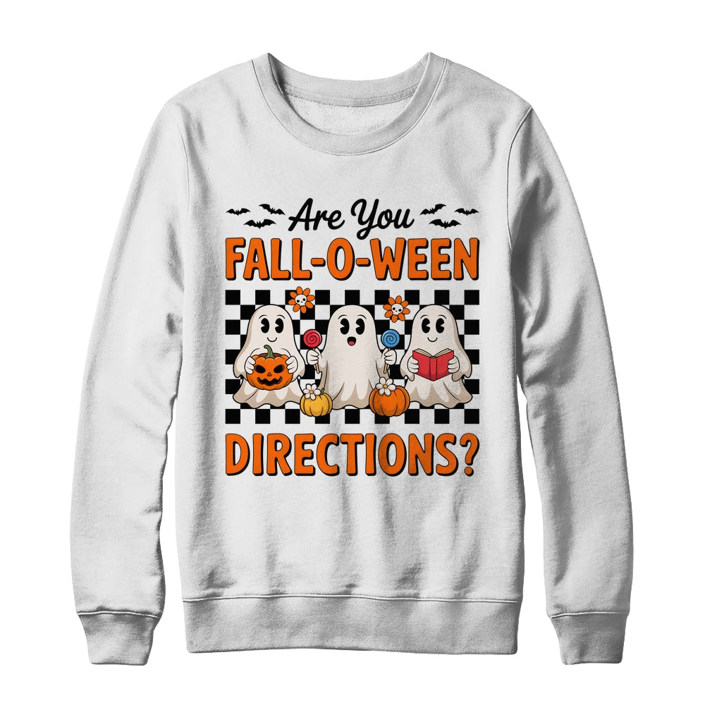 Retro Are You Fall O Ween Directions Teacher Halloween Ghost Shirt & Sweatshirt | teecentury