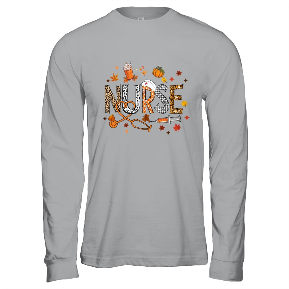 Retro Autumn Pumpkin Fall Nurse Life Thanksgiving Nurse Shirt & Hoodie | teecentury