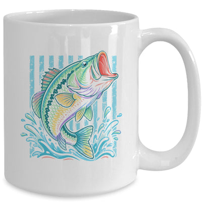Retro Bass Fish Pastel Summer Fishing Graphic Preppy Coastal Mug | teecentury