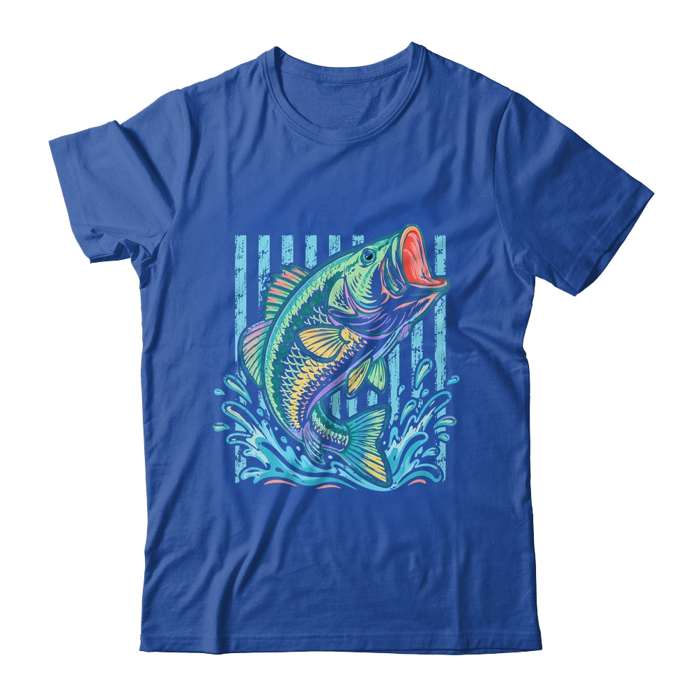Retro Bass Fish Pastel Summer Fishing Graphic Preppy Coastal Shirt & Tank Top | teecentury