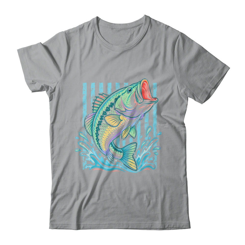 Retro Bass Fish Pastel Summer Fishing Graphic Preppy Coastal Shirt & Tank Top | teecentury