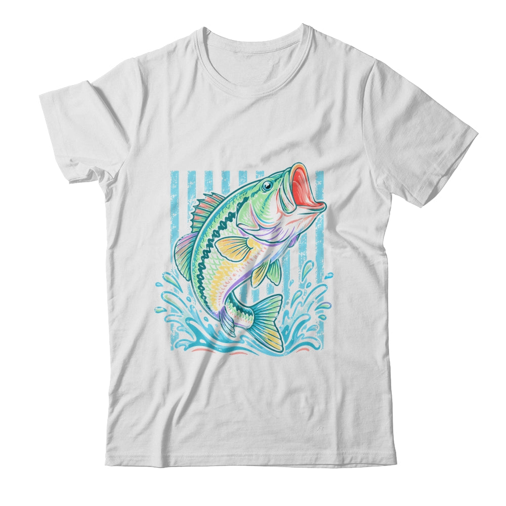 Retro Bass Fish Pastel Summer Fishing Graphic Preppy Coastal Shirt & Tank Top | teecentury