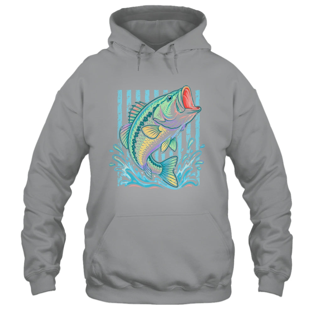 Retro Bass Fish Pastel Summer Fishing Graphic Preppy Coastal Shirt & Tank Top | teecentury