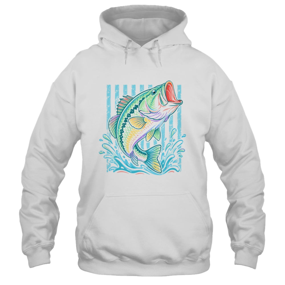Retro Bass Fish Pastel Summer Fishing Graphic Preppy Coastal Shirt & Tank Top | teecentury