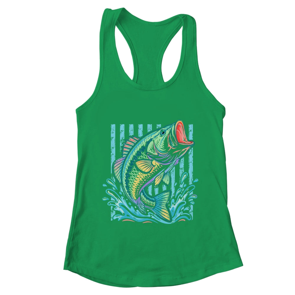Retro Bass Fish Pastel Summer Fishing Graphic Preppy Coastal Shirt & Tank Top | teecentury