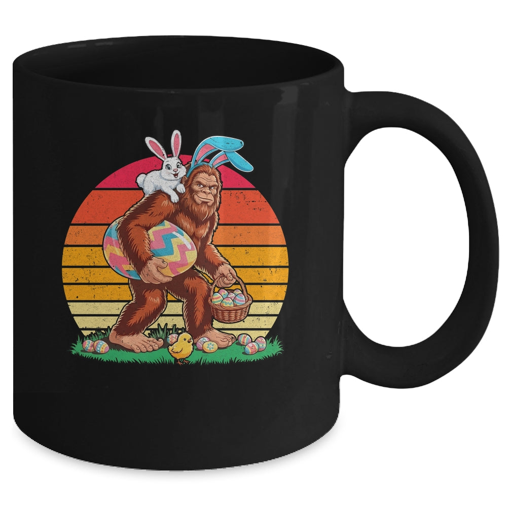 Retro Bigfoot Sasquatch Bunny Easter Eggs Men Women Kids Mug | teecentury
