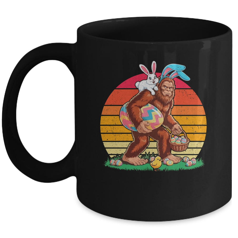 Retro Bigfoot Sasquatch Bunny Easter Eggs Men Women Kids Mug | teecentury