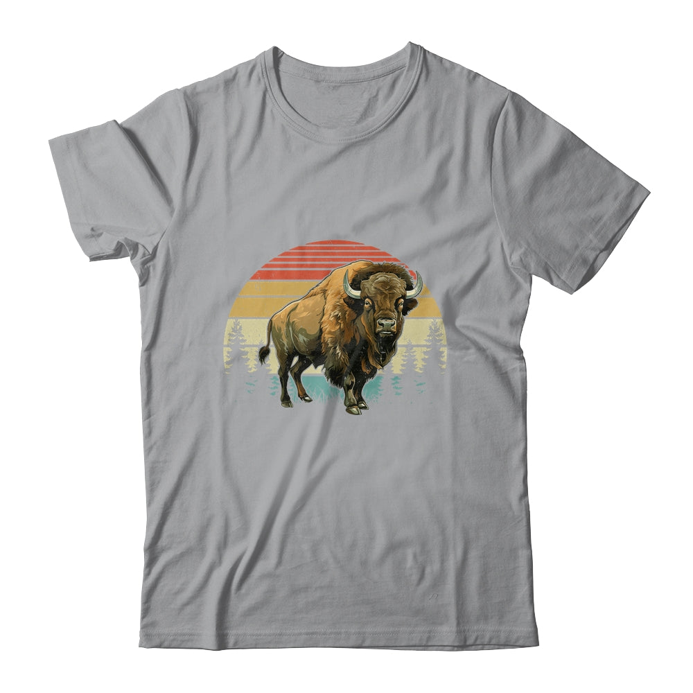 Retro Bison Design For Men Women Kids Buffalo Bison Lovers Shirt & Hoodie | teecentury