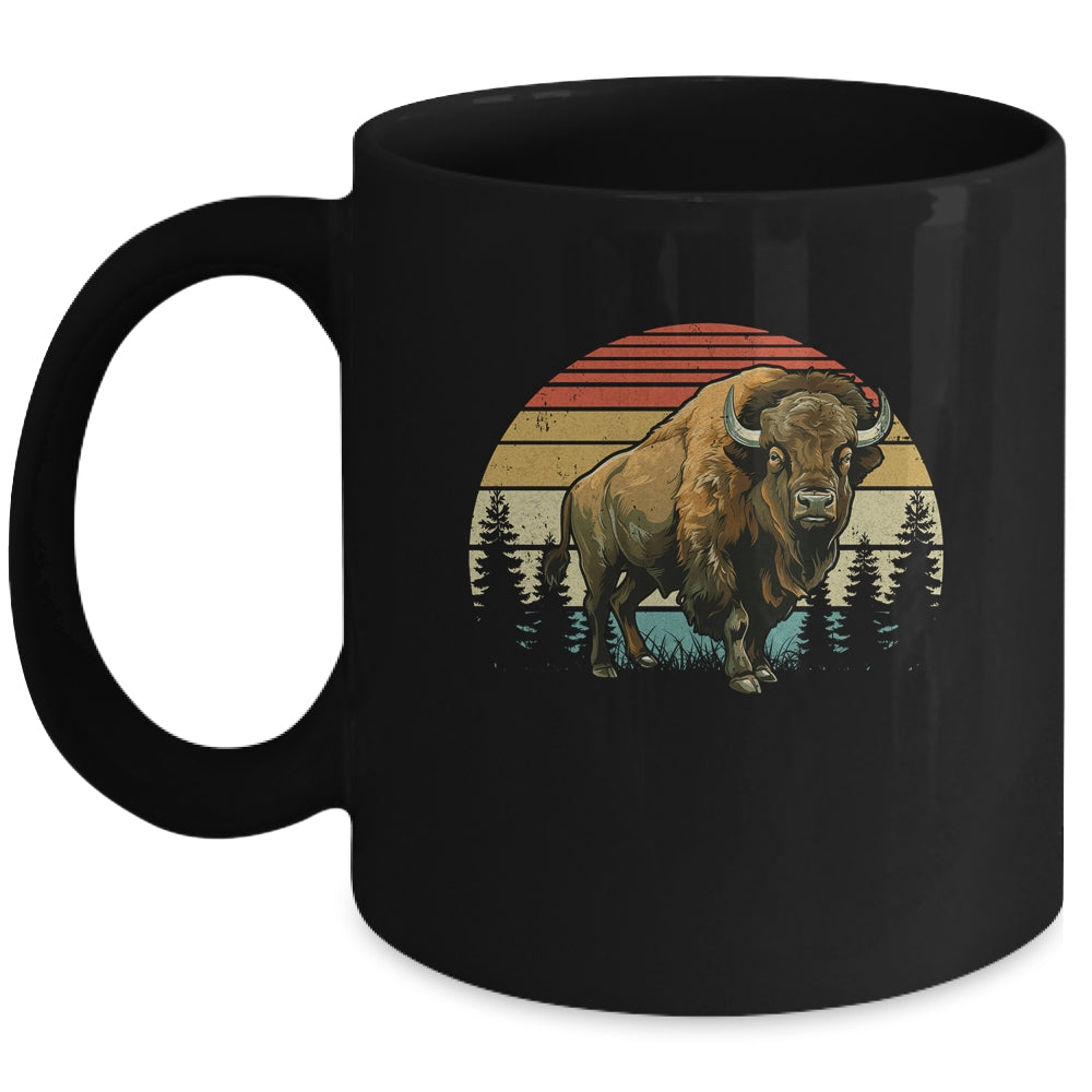 Retro Bison Design For Men Women Kids Buffalo Bison Lovers Mug | teecentury
