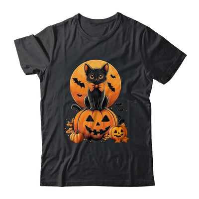 Retro Black Cat Pumpkin Halloween Costume Fall Autumn Season Shirt & Hoodie | teecentury
