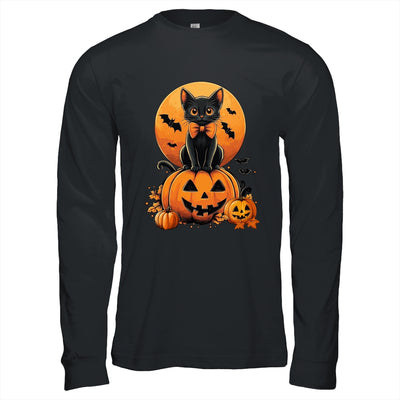 Retro Black Cat Pumpkin Halloween Costume Fall Autumn Season Shirt & Hoodie | teecentury