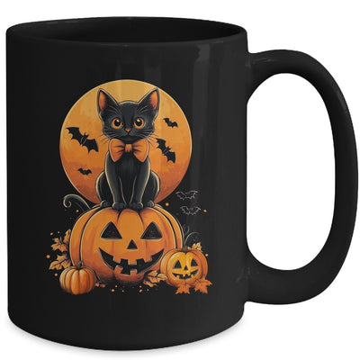 Retro Black Cat Pumpkin Halloween Costume Fall Autumn Season Mug | teecentury