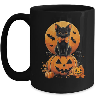 Retro Black Cat Pumpkin Halloween Costume Fall Autumn Season Mug | teecentury