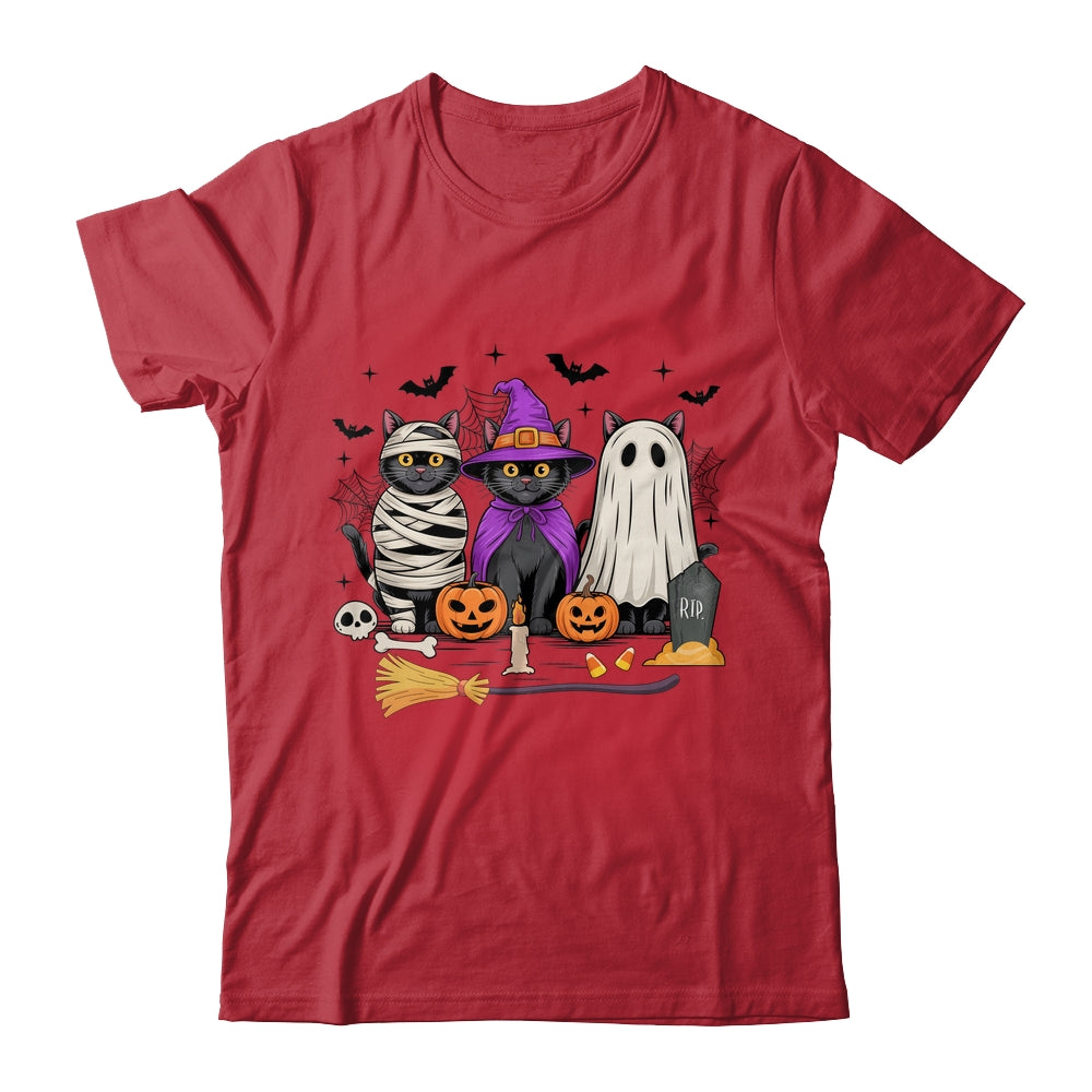 Retro Black Cat Witch Scary Halloween Pumpkin Women Men Kids Shirt & Hoodie | teecentury