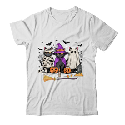 Retro Black Cat Witch Scary Halloween Pumpkin Women Men Kids Shirt & Hoodie | teecentury
