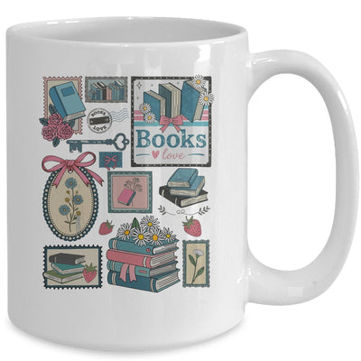 Retro Bookish Love Reading Book Librarian Coquette Flower Mug | teecentury