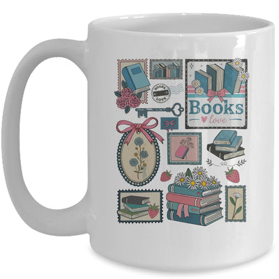 Retro Bookish Love Reading Book Librarian Coquette Flower Mug | teecentury