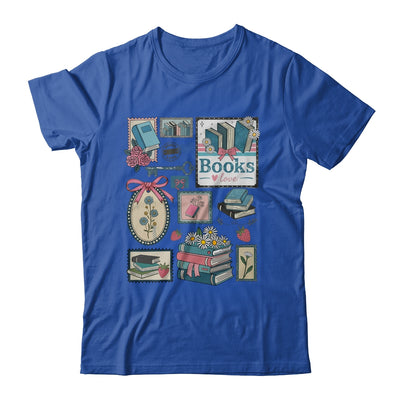Retro Bookish Love Reading Book Librarian Coquette Flower Shirt & Tank Top | teecentury
