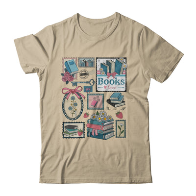 Retro Bookish Love Reading Book Librarian Coquette Flower Shirt & Tank Top | teecentury