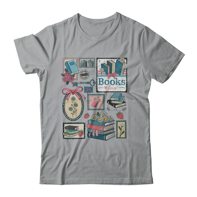 Retro Bookish Love Reading Book Librarian Coquette Flower Shirt & Tank Top | teecentury