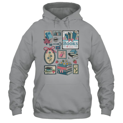 Retro Bookish Love Reading Book Librarian Coquette Flower Shirt & Tank Top | teecentury
