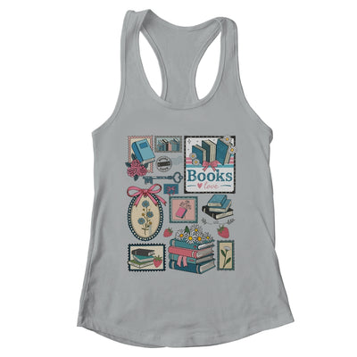 Retro Bookish Love Reading Book Librarian Coquette Flower Shirt & Tank Top | teecentury