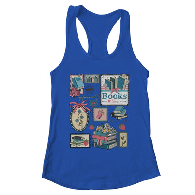 Retro Bookish Love Reading Book Librarian Coquette Flower Shirt & Tank Top | teecentury